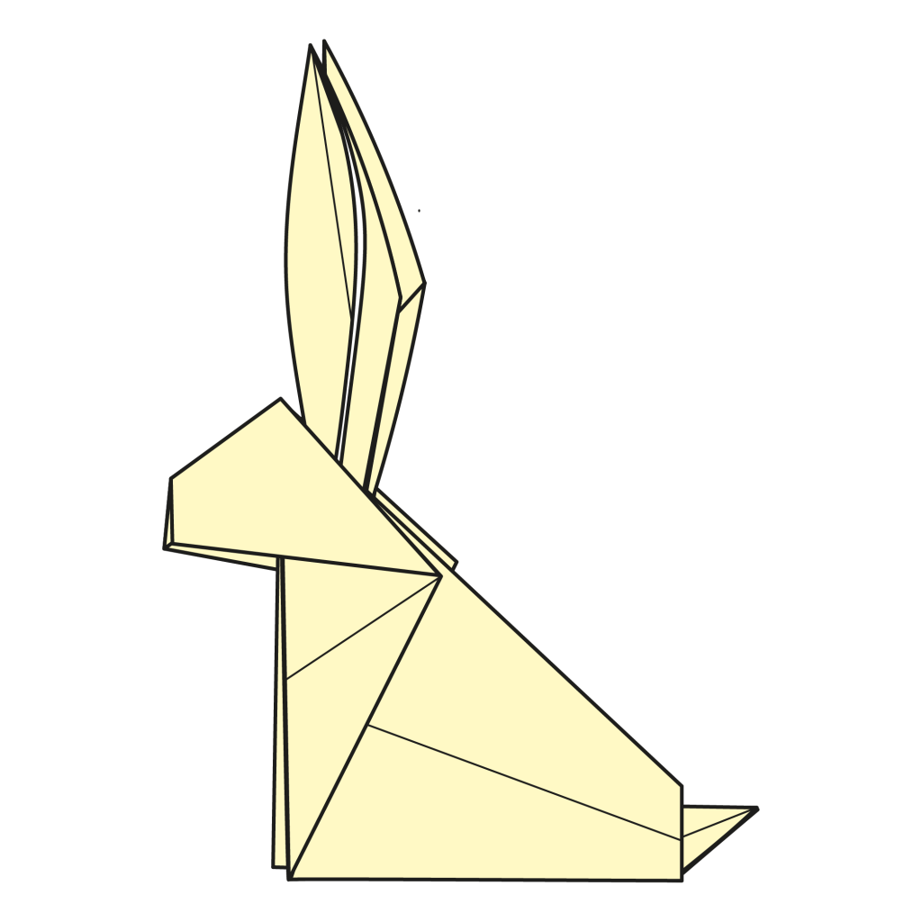 origami rabbit diagram completed