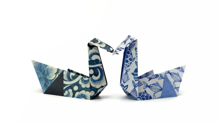 traditonal origami swans
