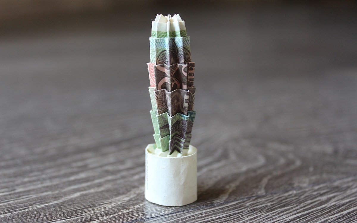 Origami Money Cactus