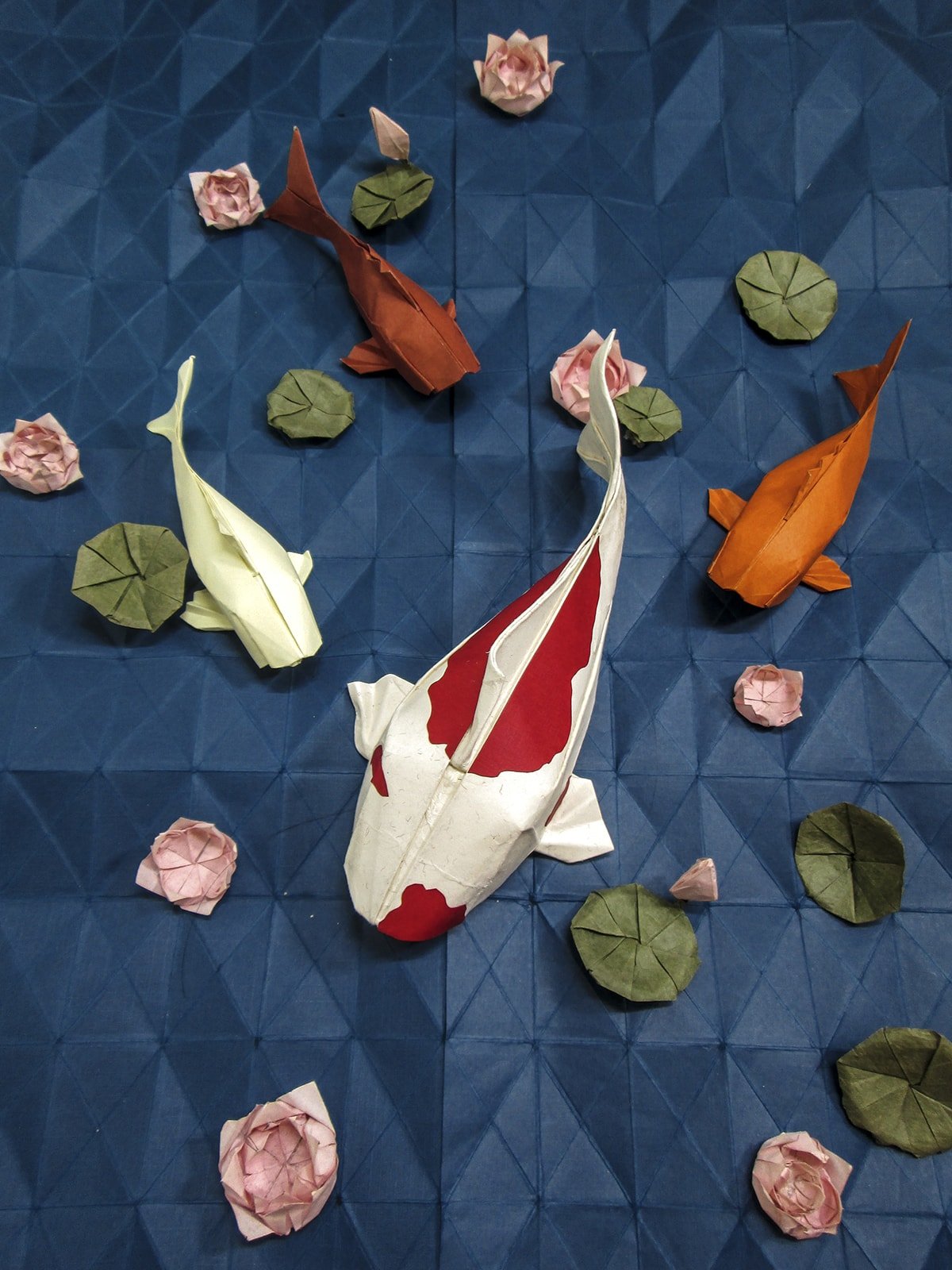 Koi Pond Scene Folded by Le Danh