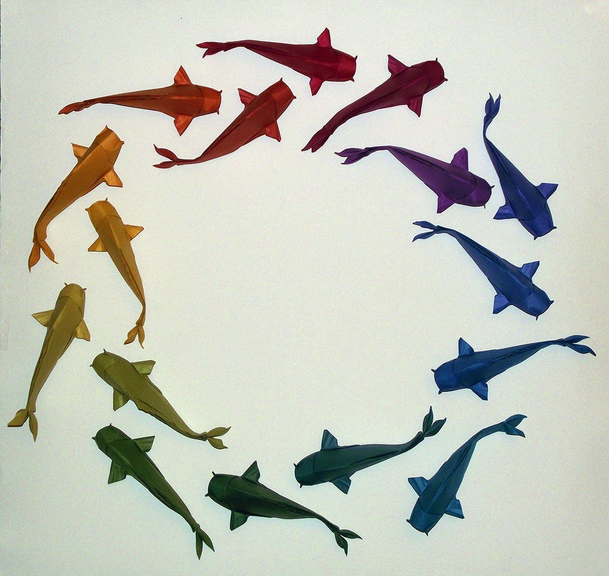 Rainbow Circle of Koi Folded by Edgar Williams