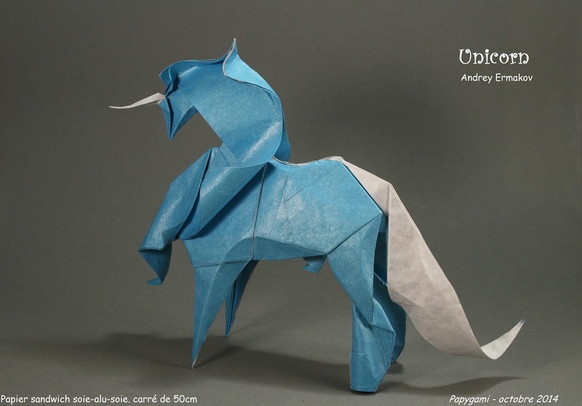 Paper Unicorn Folded by Luc Marnat