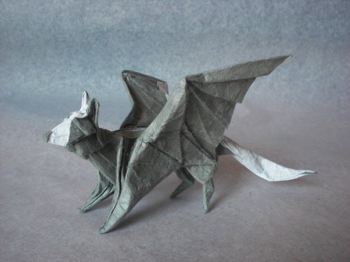 Paper Wolf with Wings