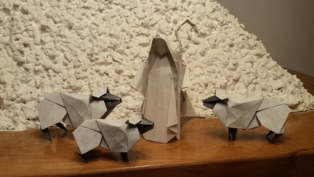 Christmas Shepherd and Sheep