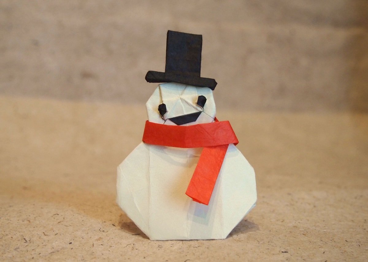 Snowman with hat and scarf