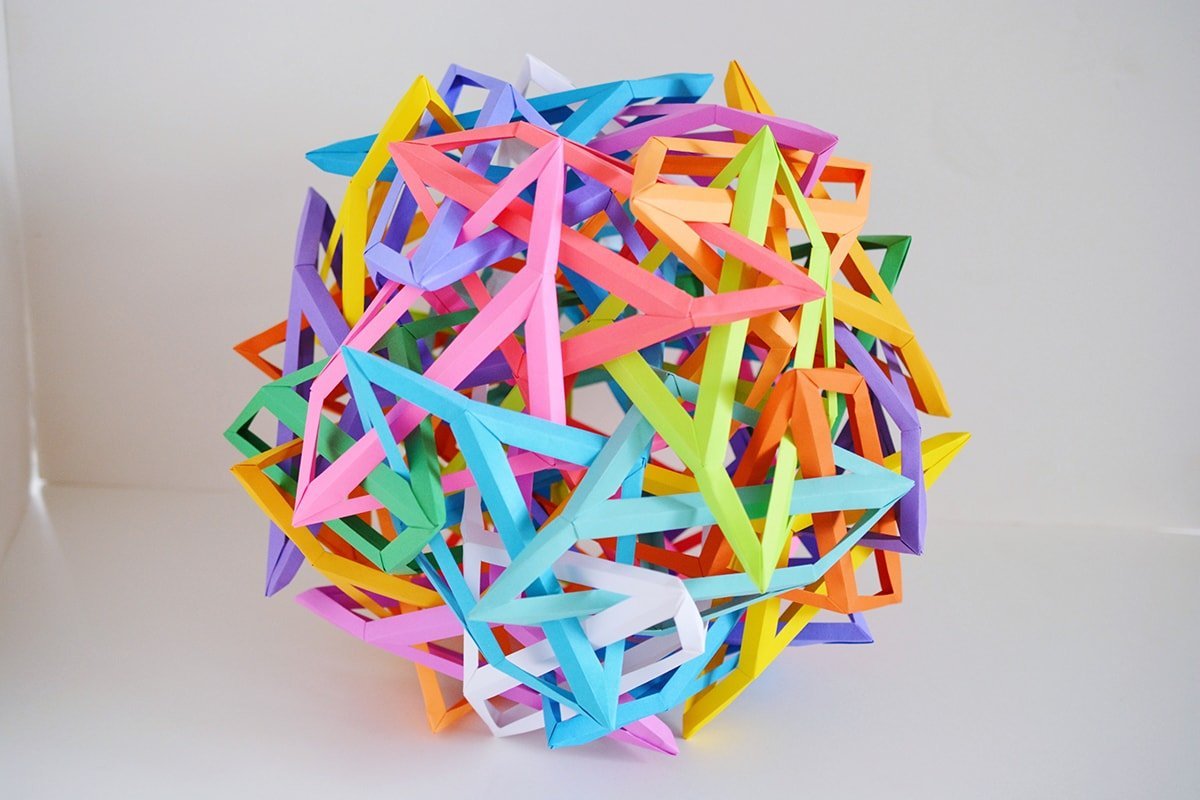 30 Interlocking Irregular Hyperboloidal Triangular Prisms v7.1 (15 Irregular Hyperboloidal Octahedra) (Byriah Loper)