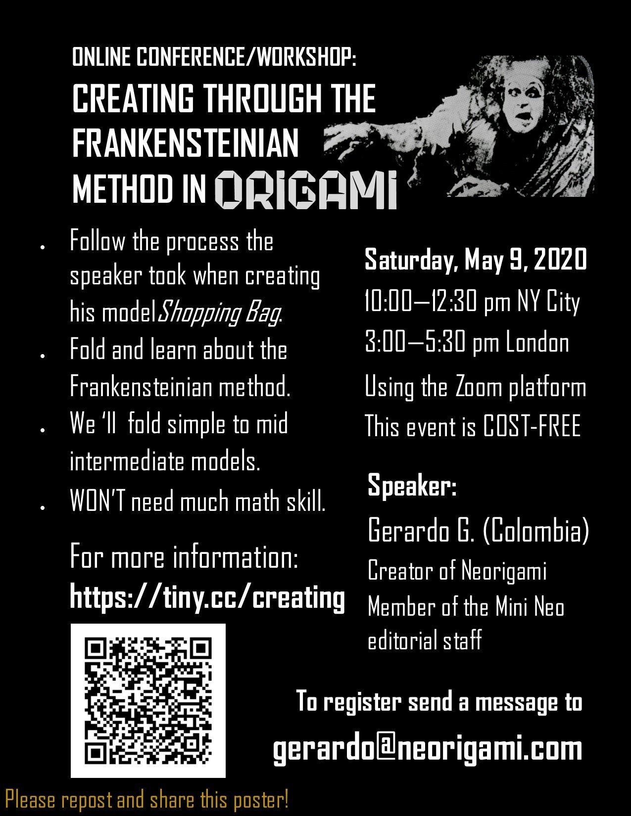 Frankensteinian Method in Origami Poster Frankensteinian Method in Origami Poster