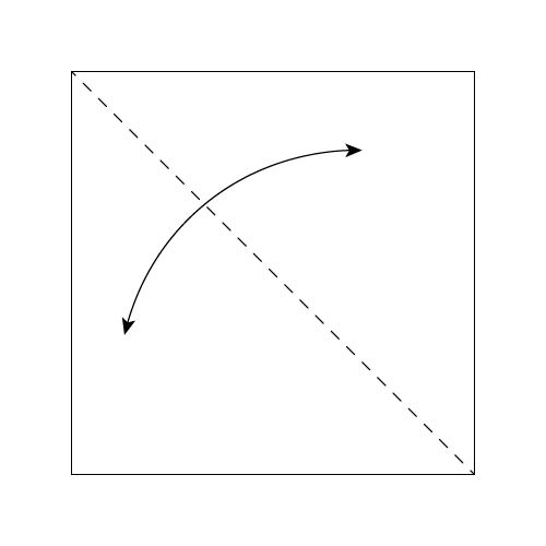Traditional Origami Envelope Diagram step 1