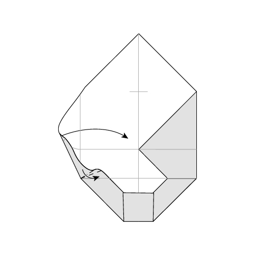 Traditional Origami Envelope Diagram step 19