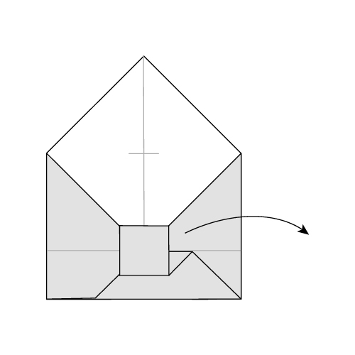 Traditional Origami Envelope Diagram step 26