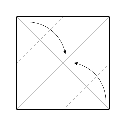 Traditional Origami Envelope Diagram step 3