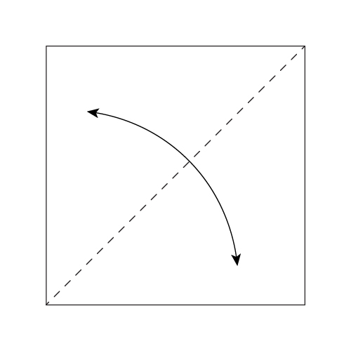 Traditional Origami Fox Diagram Step 1