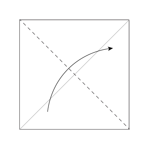 Traditional Origami Fox Diagram Step 2