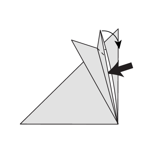Traditional Origami Fox Diagram Step 7