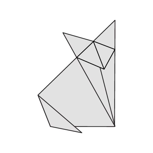 Traditional Origami Fox Diagram Step 9