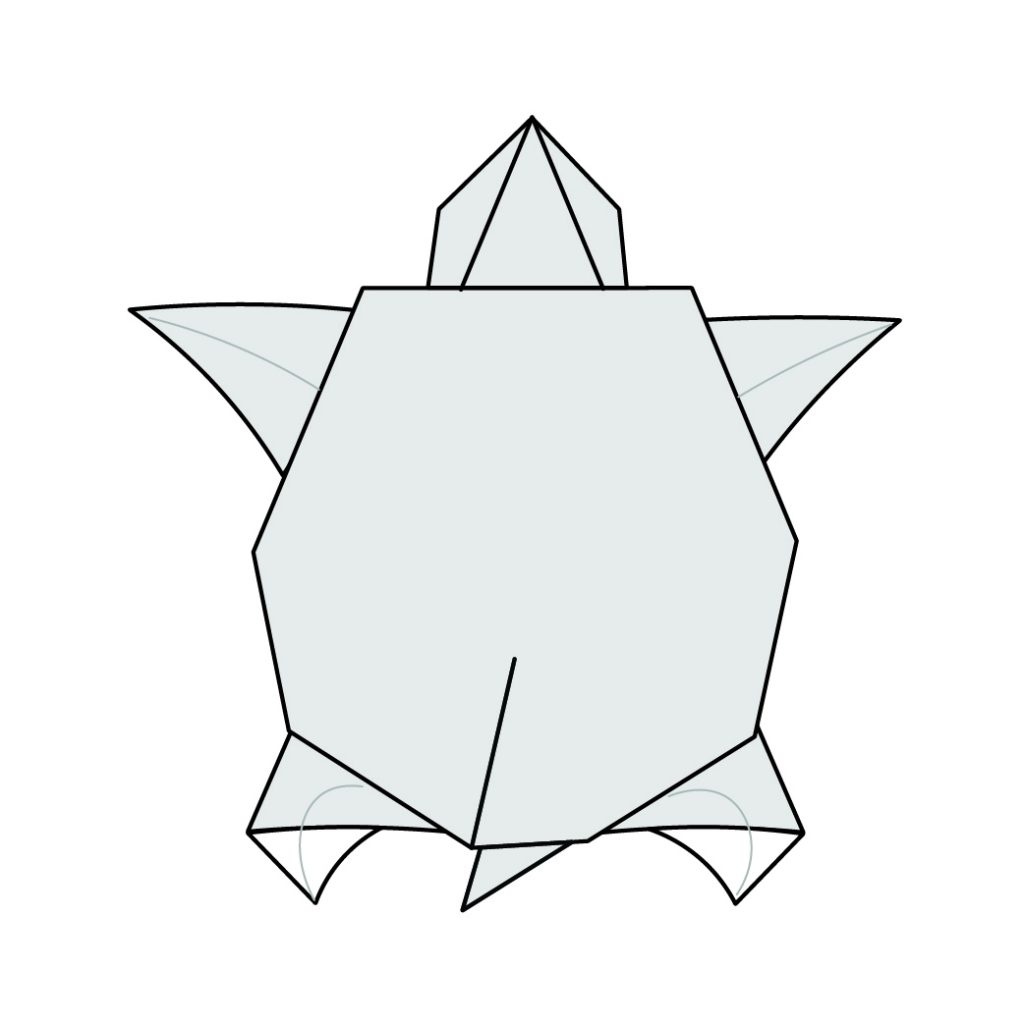 origami turtle diagram completed