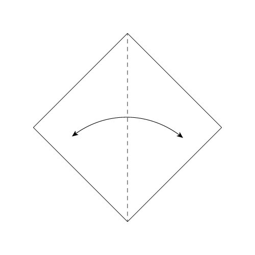 Traditional Origami Swan Diagram Step 1