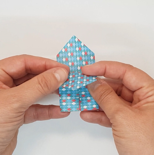 origami sanbou box paper fold step 12