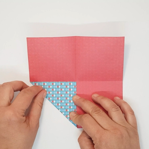origami sanbou box paper fold step 2