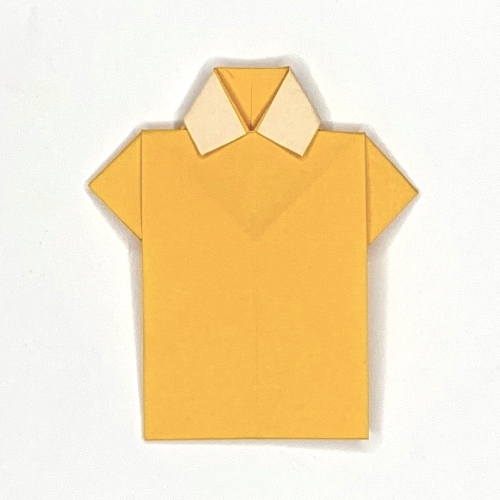 origami shirt paper fold completed
