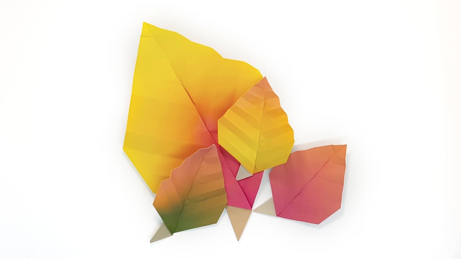 traditional origami leaves