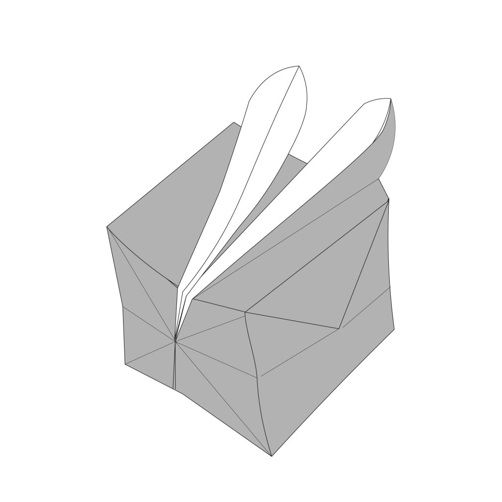 origami balloon rabbit diagram completed