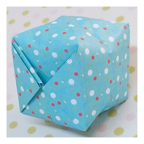 origami waterbomb paper fold completed