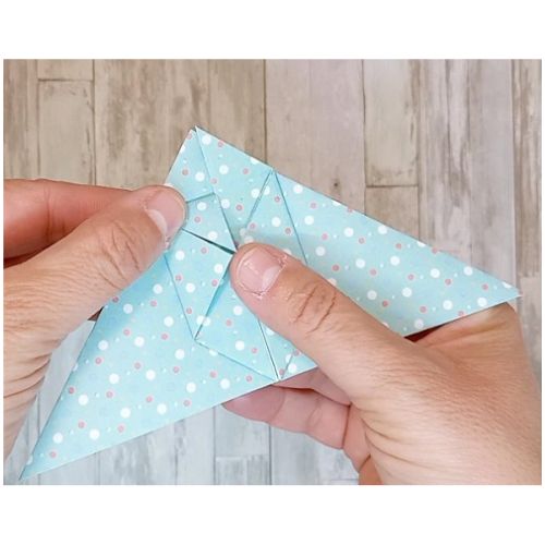 origami waterbomb paper fold step 6