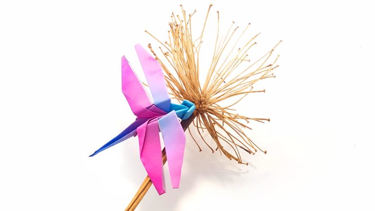 traditional origami dragonfly