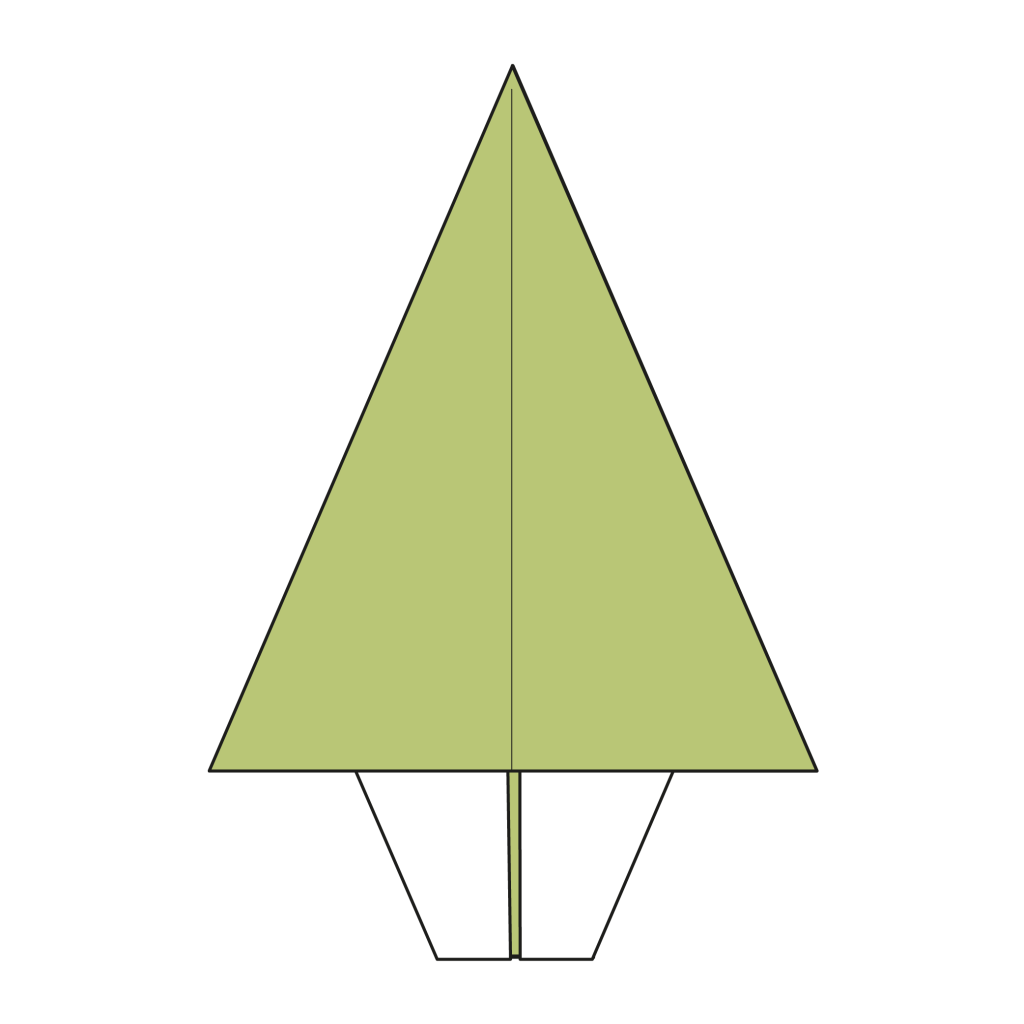 origami christmas tree diagram step completed
