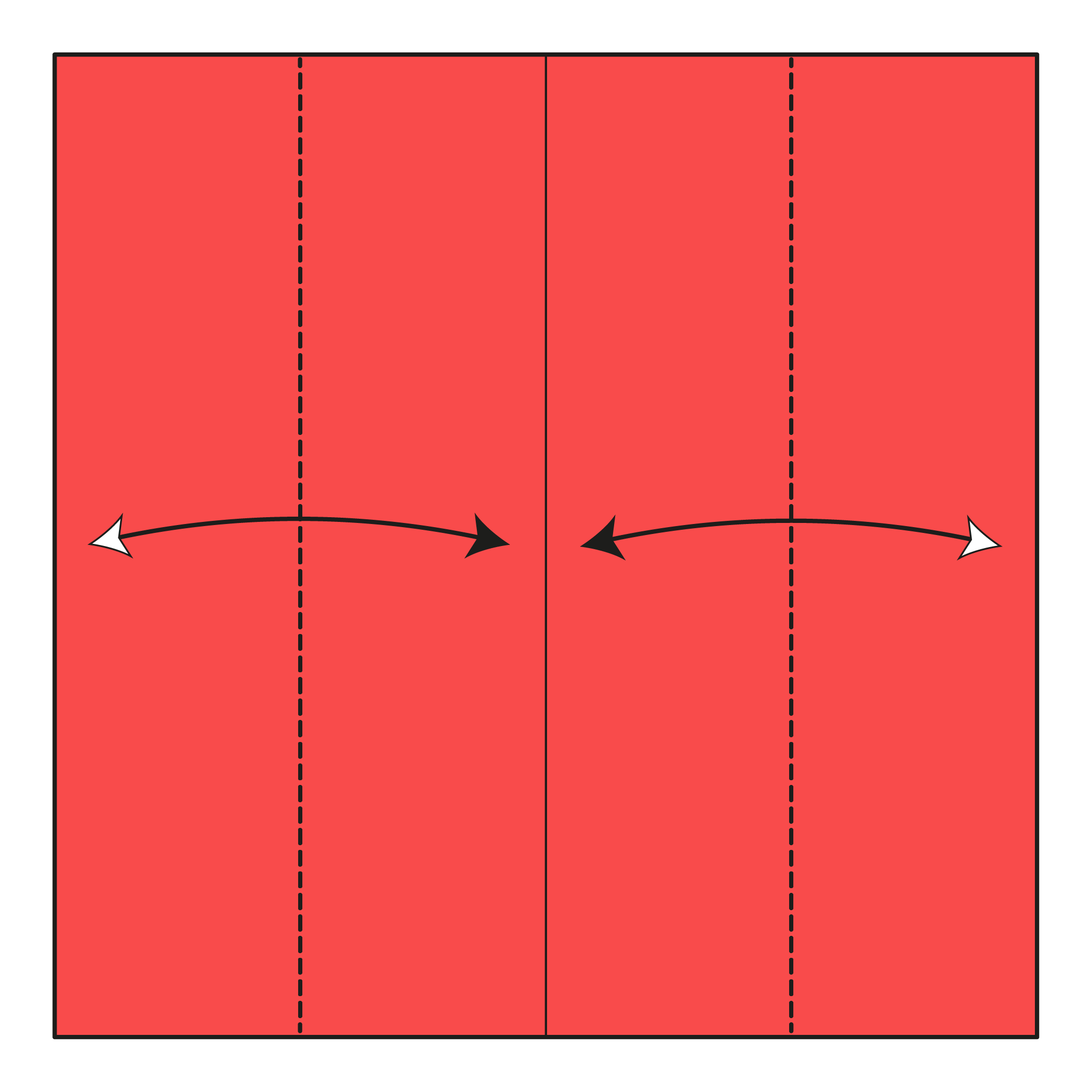 origami heart card diagram step 2