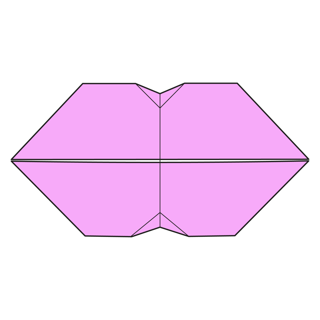 origami kissing lips diagram completed