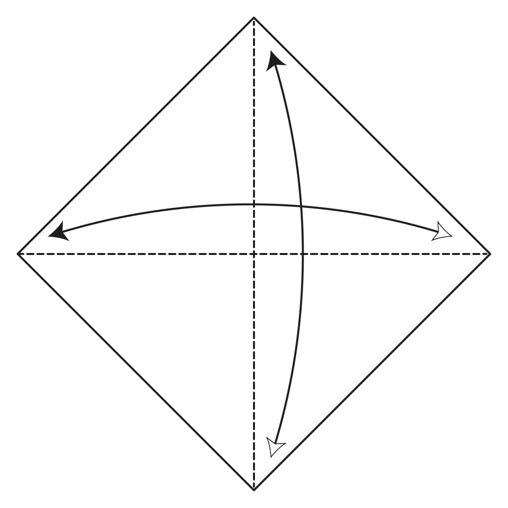 origami kissing lips diagram step 1
