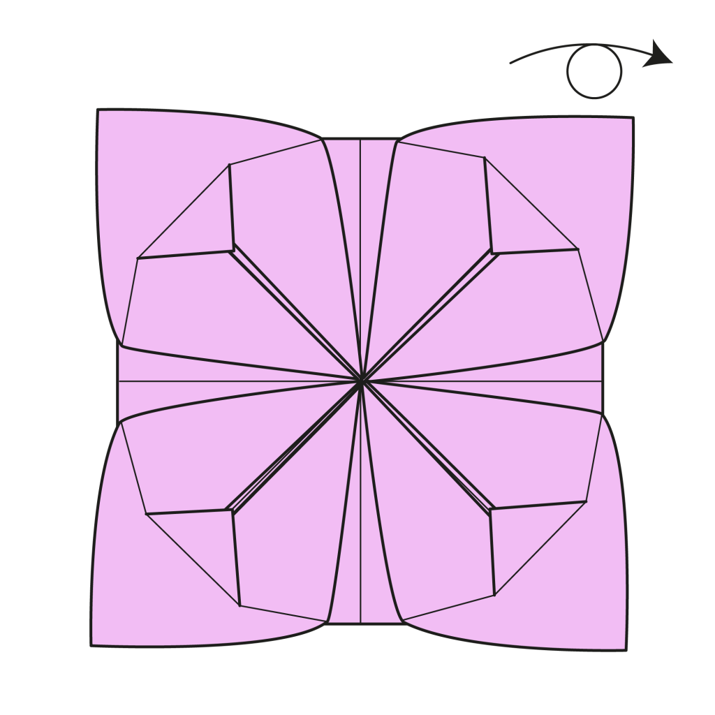 origami lotus diagram step 12