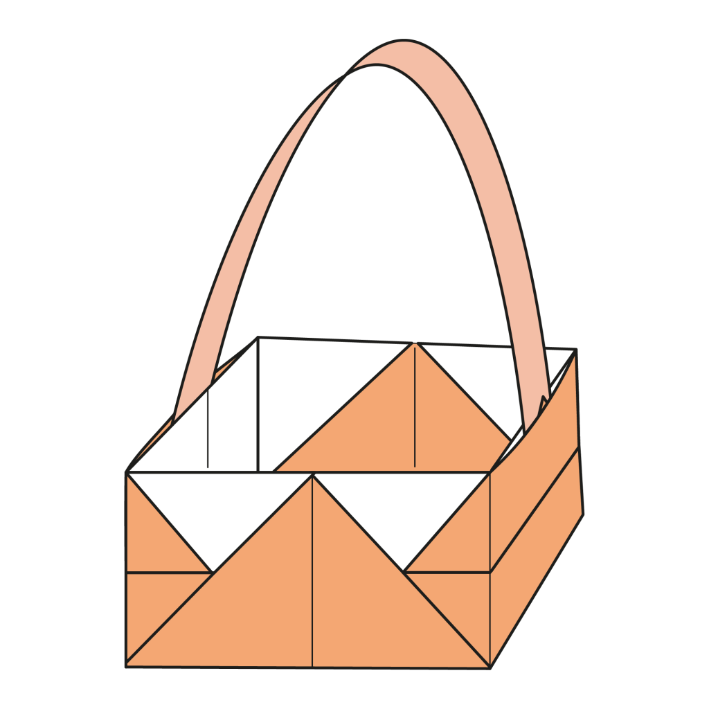 origami basket diagram completed