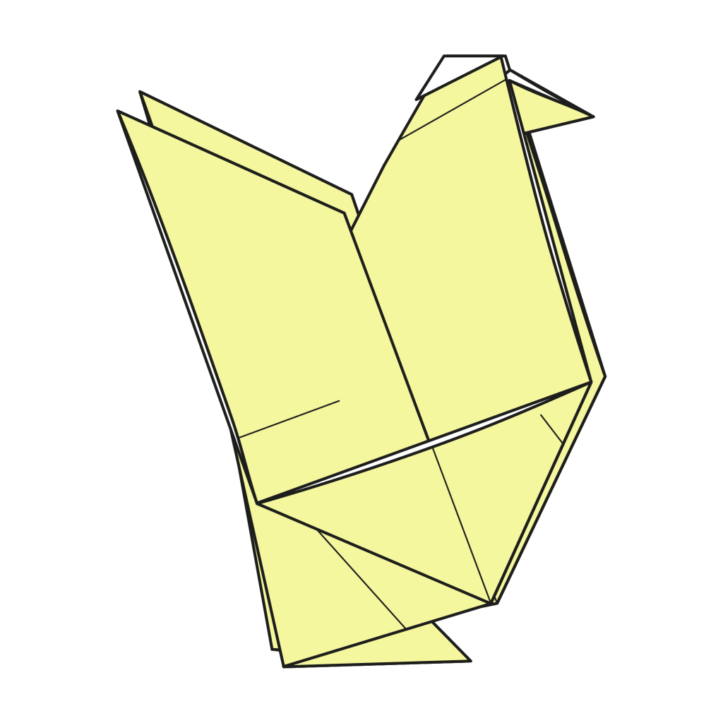 origami chicken diagram completed (a)