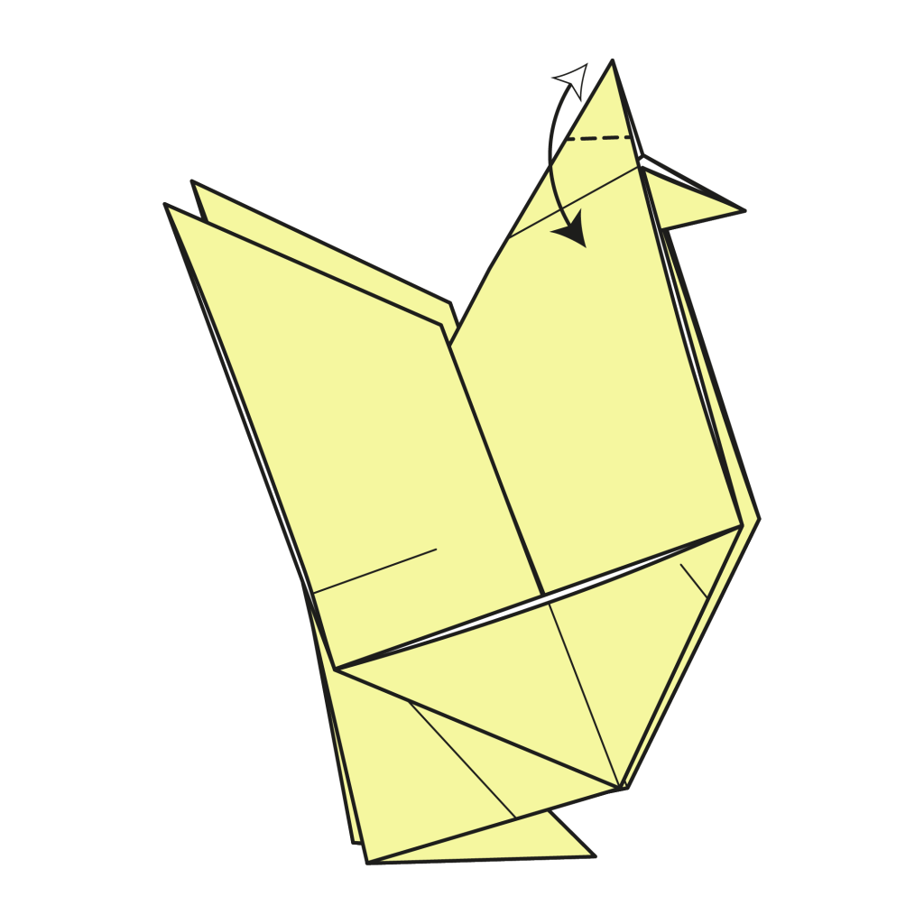 origami chicken diagram step 16