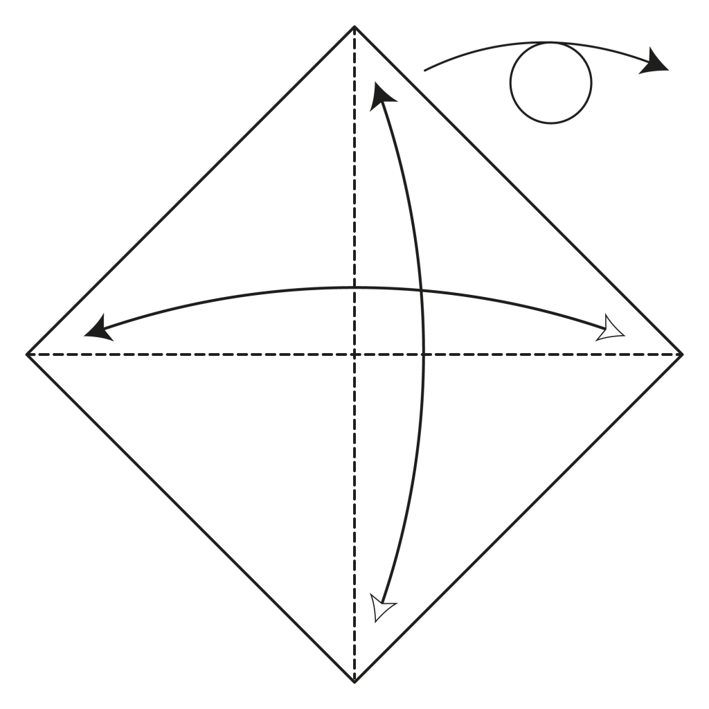 origami dragon diagram step 1