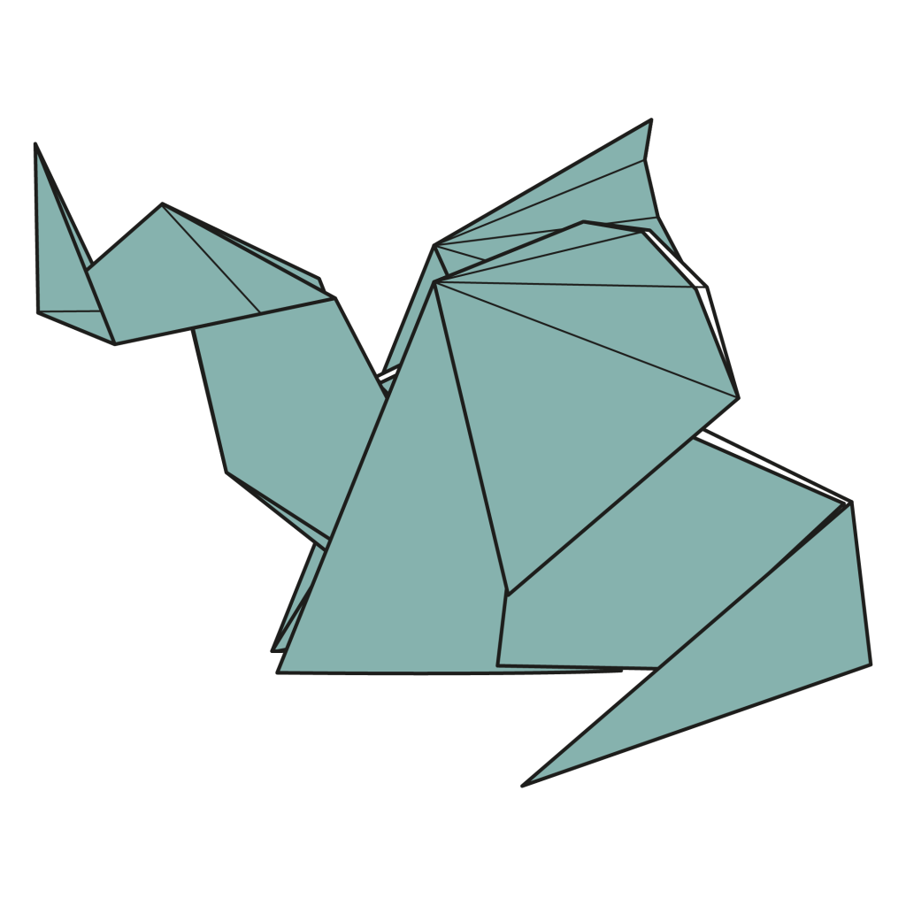 origami dragon paper fold completed